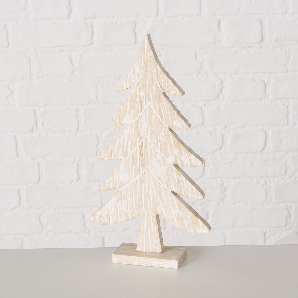 Dekoaufsteller Nadine Baum 17 x 4,5 x 30 cm weiß Holz Bild 2