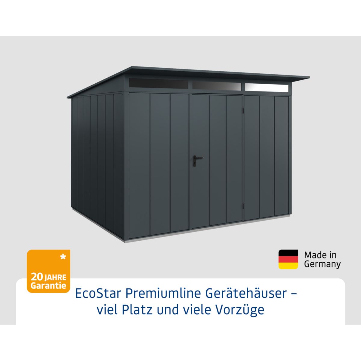 EcoStar  Gerätehaus Elegant-PTyp 3RAL7016 1 flg Bild 2