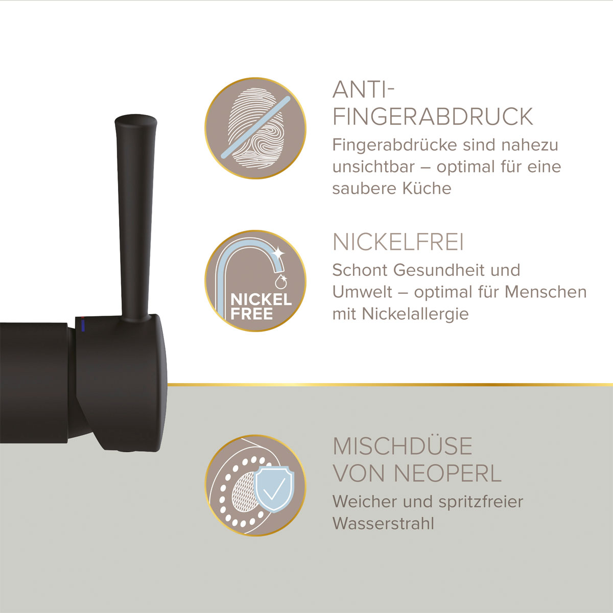 LENZ ND-Spültischamatur Nova mit Brause Schwarz Matt Bild 5