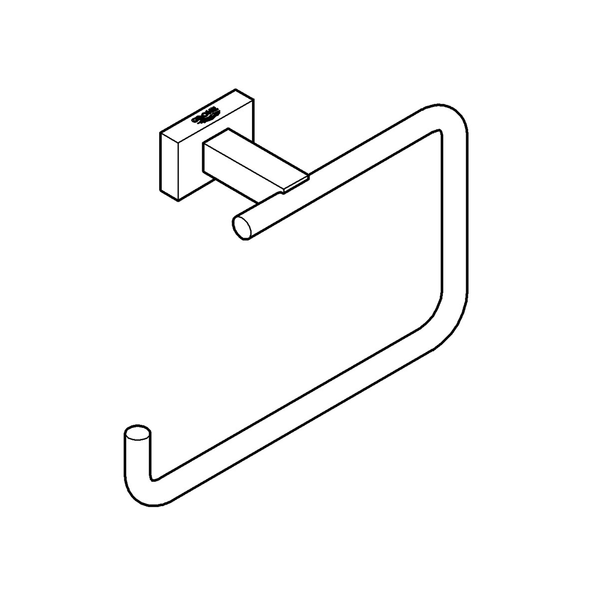 Grohe Handtuchring Essentials Cube silber 18,6 x 12,3 x 5,9 cm Bild 5