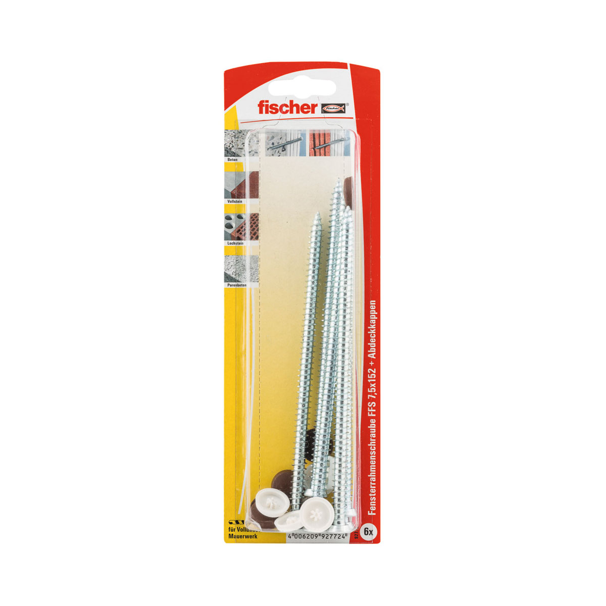 Fischer Fensterrahmenschraube FFS 7,5 x 152 mm T30 6 Stück