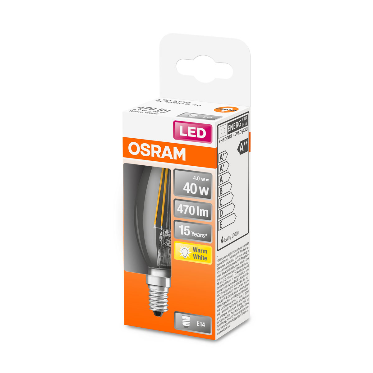 Osram LED-Leuchtmittel E14 warmweiß 40W klar A++ Bild 2