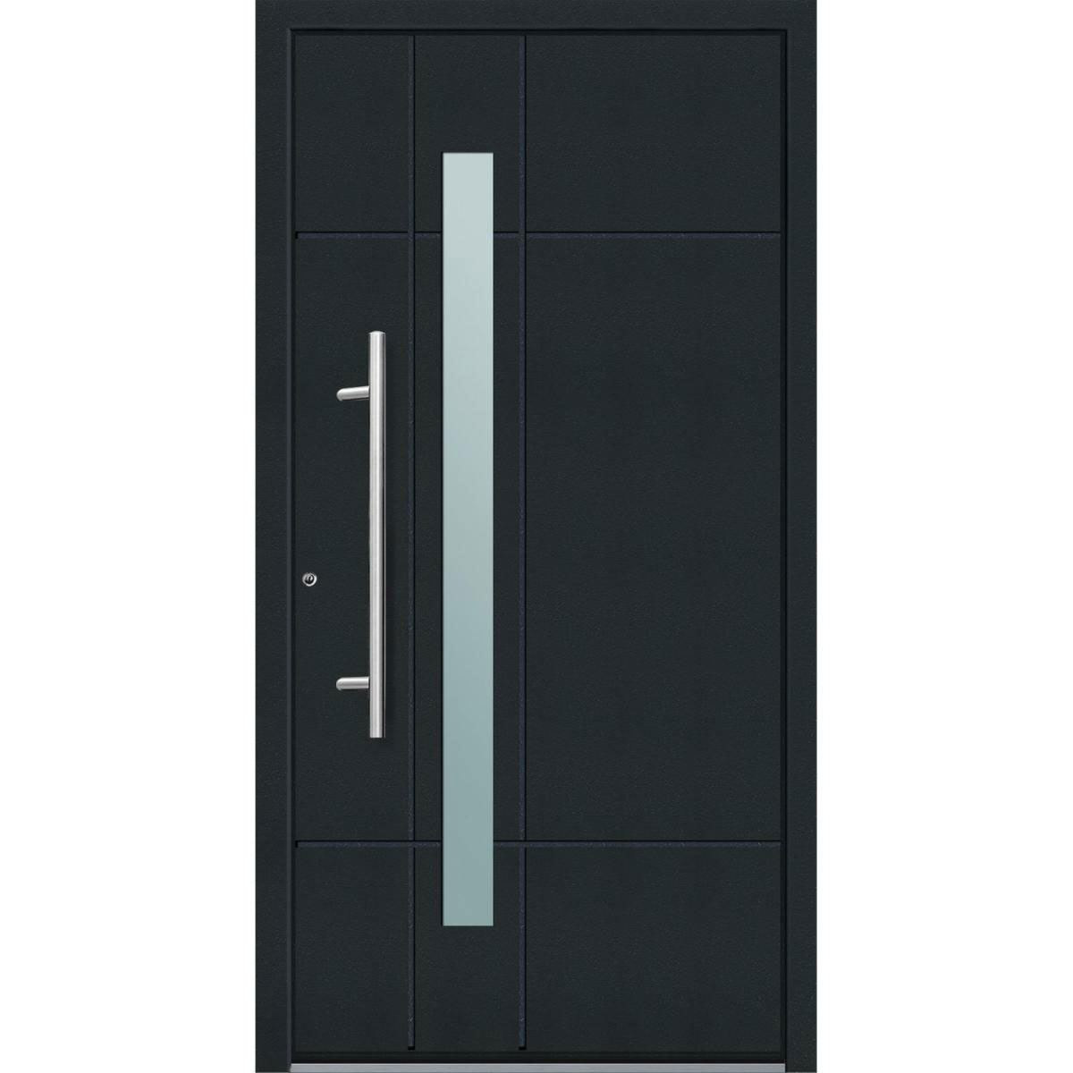 Aluminium Sicherheits-Haustür Palermo Superior 60 mm anthrazit 110 x 210 cm Anschlag links inkl Griffset