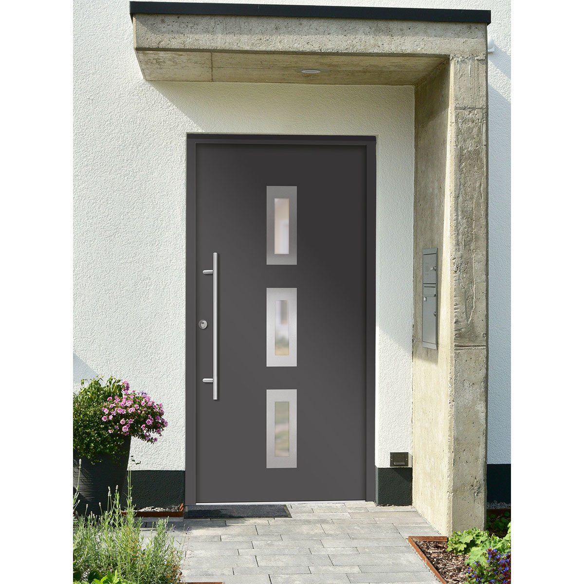 SplenDoor  Premium-Haustür Passivedoor Aalborg energiesparend anthrazit 100 x 210 cm links Bild 2