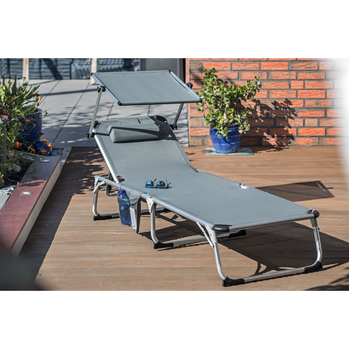 Haveson Dreibeinliege Klappliege XXL mit Sonnendach Bild 2