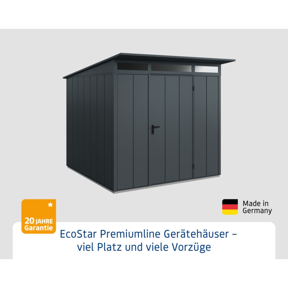 EcoStar  Gerätehaus Elegant-PTyp 2RAL7016 1 flg Bild 2