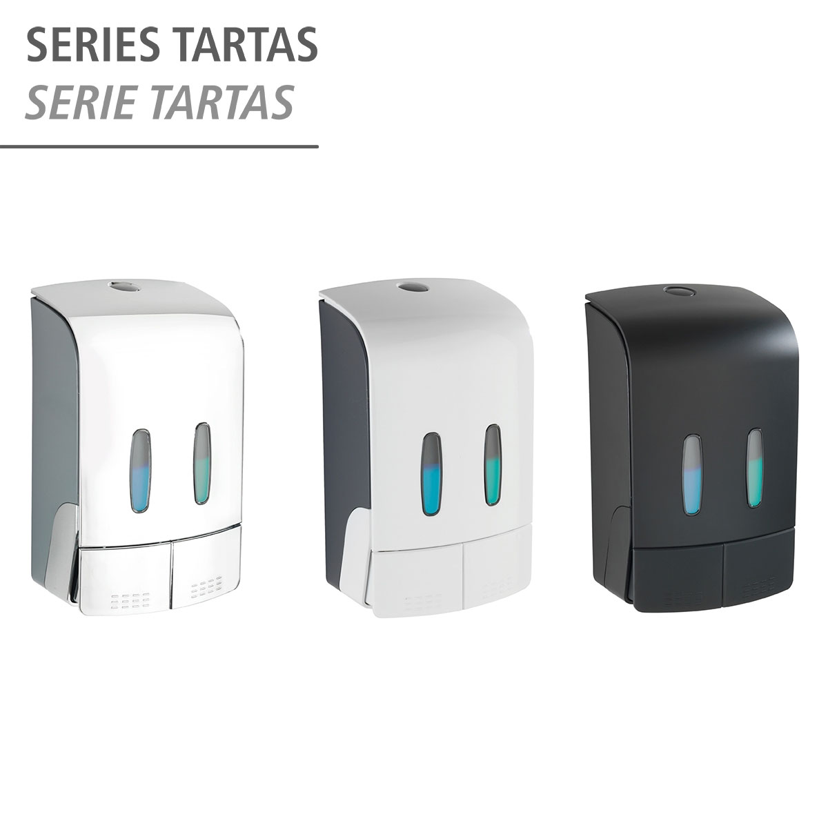 Wenko  2-Kammer Desinfektionsmittel- und Seifenspender Tartas Schwarz Seifen-Dosierer und Desinfektionsspender Füllmenge je Kammer 480 ml Bild 8