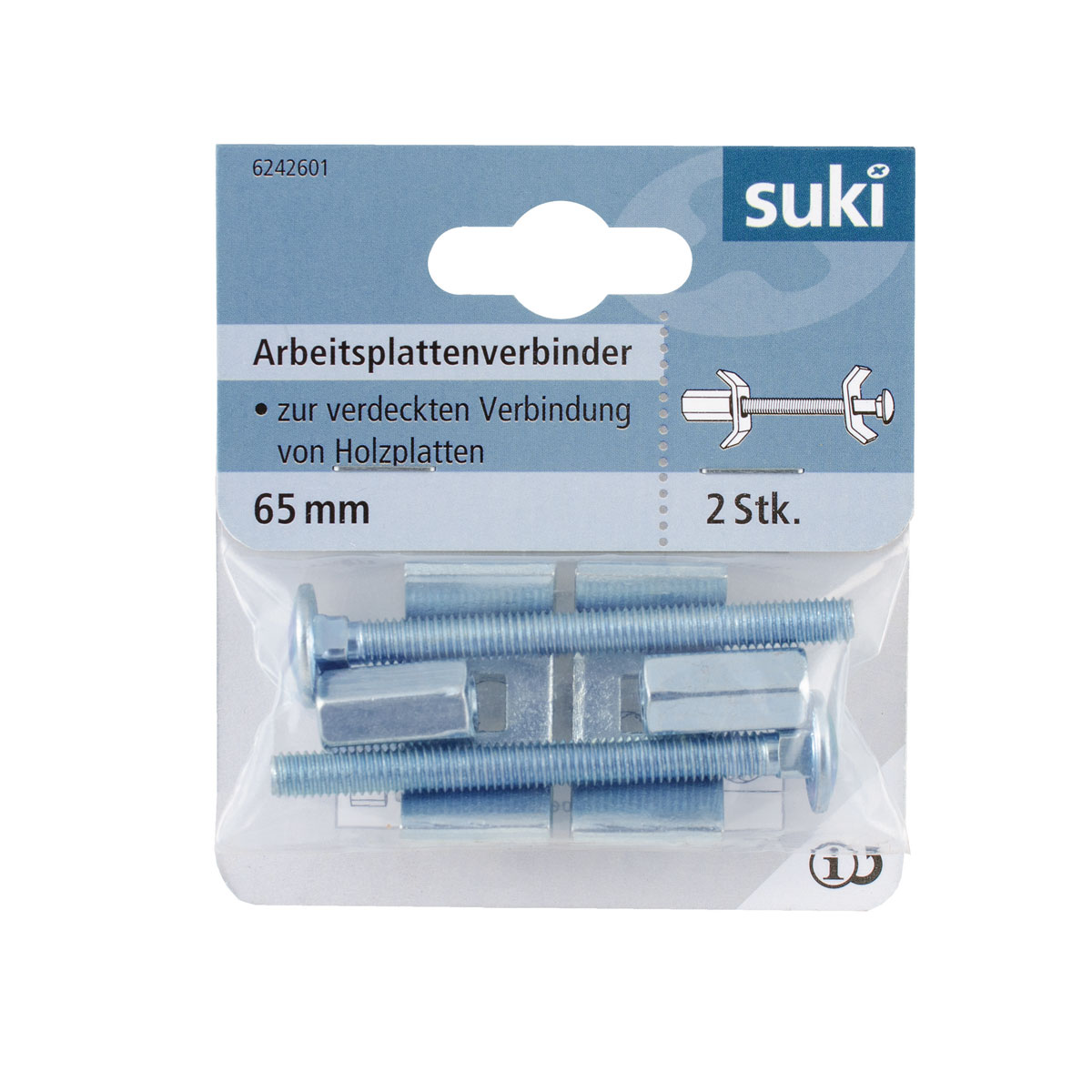 Suki Arbeitsplattenverbinder M6 x 65 mm 2 Stück