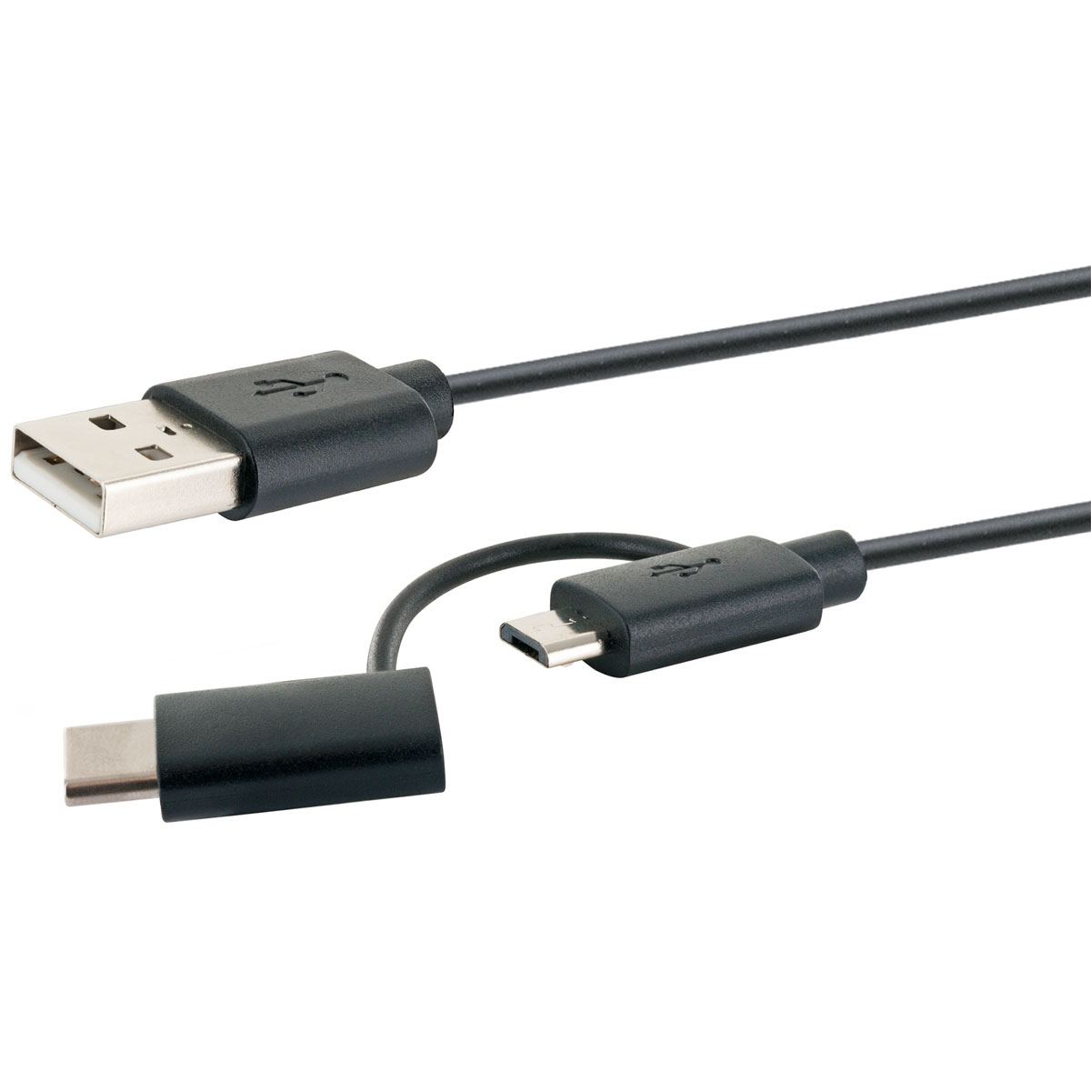 Schwaiger USB-3.1-A-Kabel mit C-Stecker/2.0 Micro1m schwarz Bild 2