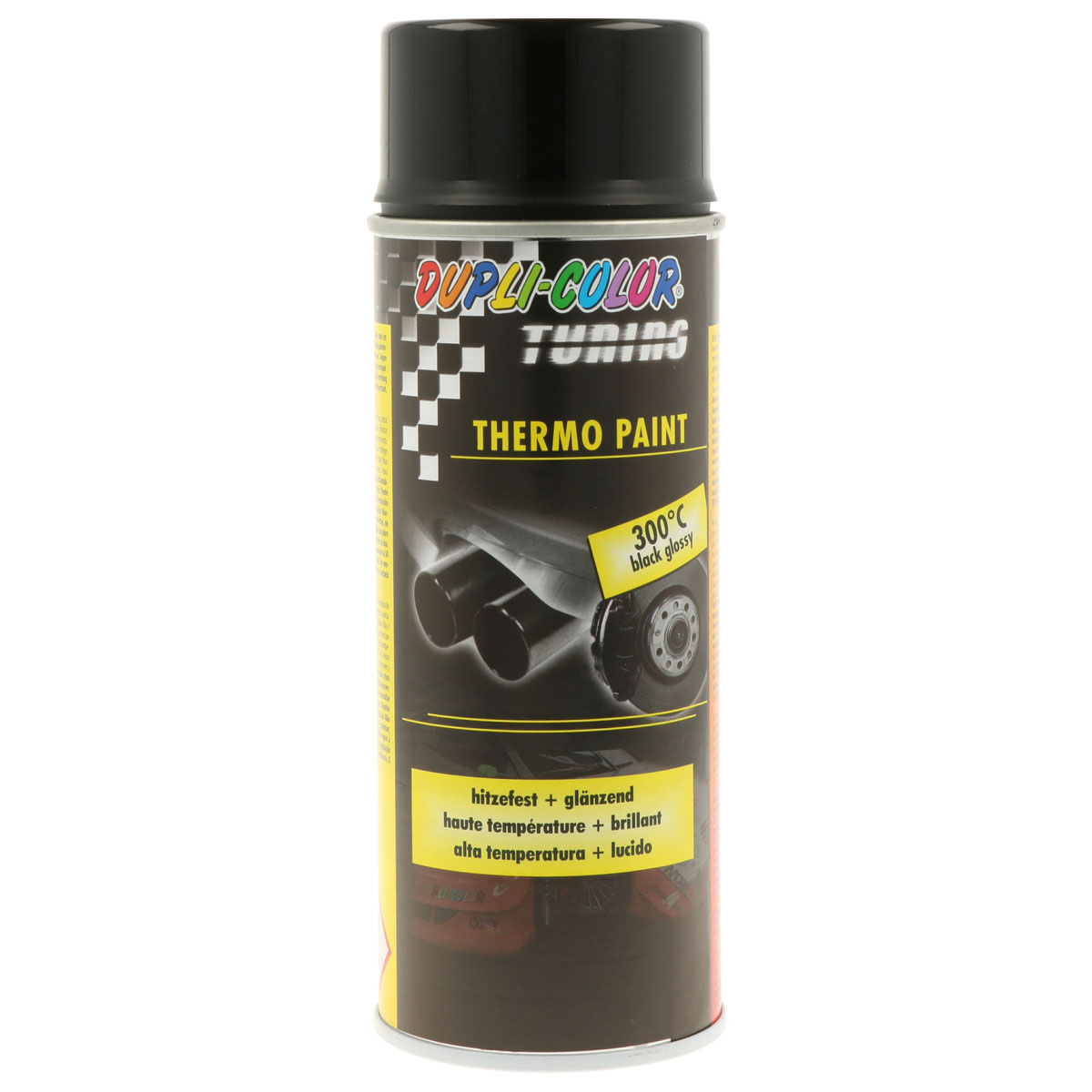 DUPLI-COLOR Lack Thermo schwarz hitzebeständig 300°C glänzend 400 ml