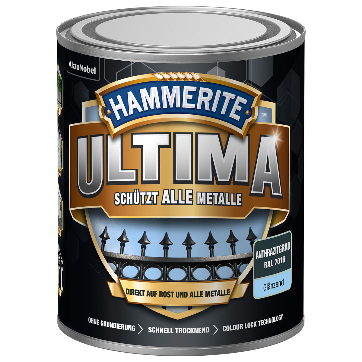 Hammerite Metallschutzlack Ultima anthrazitgrau glänzend 750 ml
