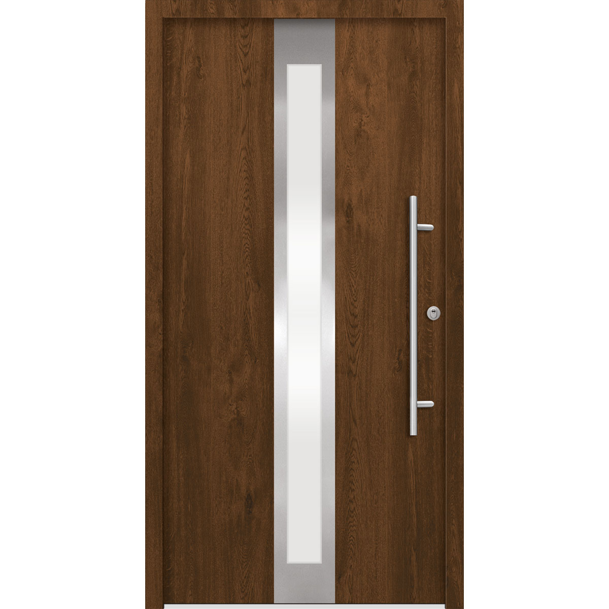 SplenDoor Premium-Haustür Passivedoor Stockholm RC2 energiesparend einbruchsicher nussbaum 100 x 210 cm rechts