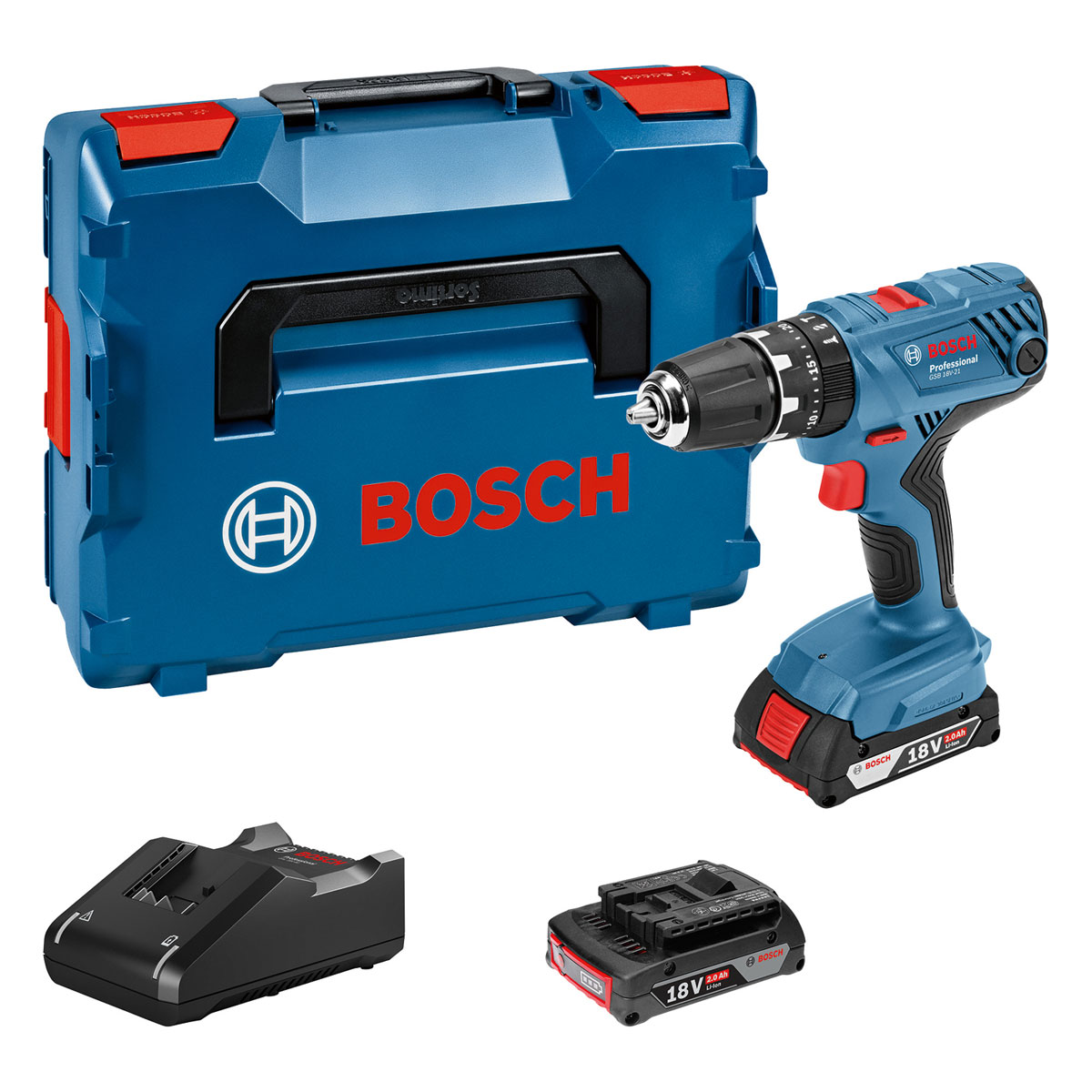Bosch Professional  Akku-Bohrschrauber-Set GSB 18V 21 2 Akkus 5-teilig