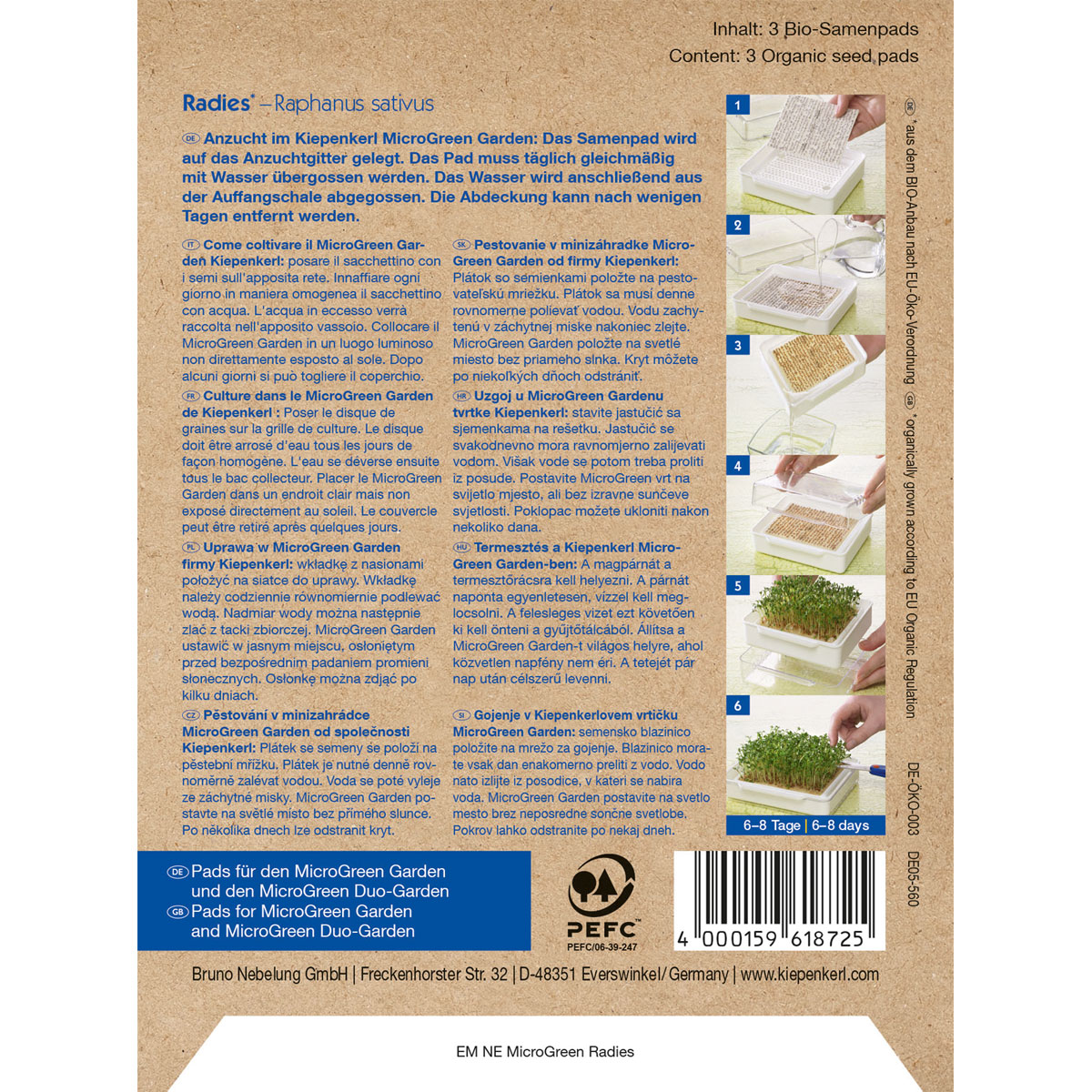 Kiepenkerl Nachfüllpads für Micro Green Garden BIO Radieschen Bild 2