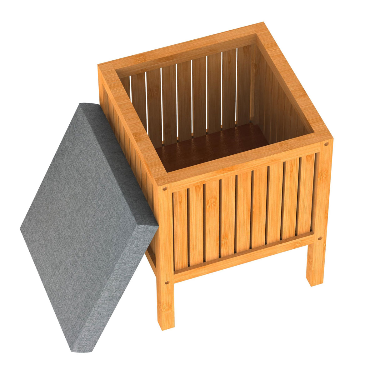 Schütte Bambus Wäschekorb mit Sitzkissen Bild 3