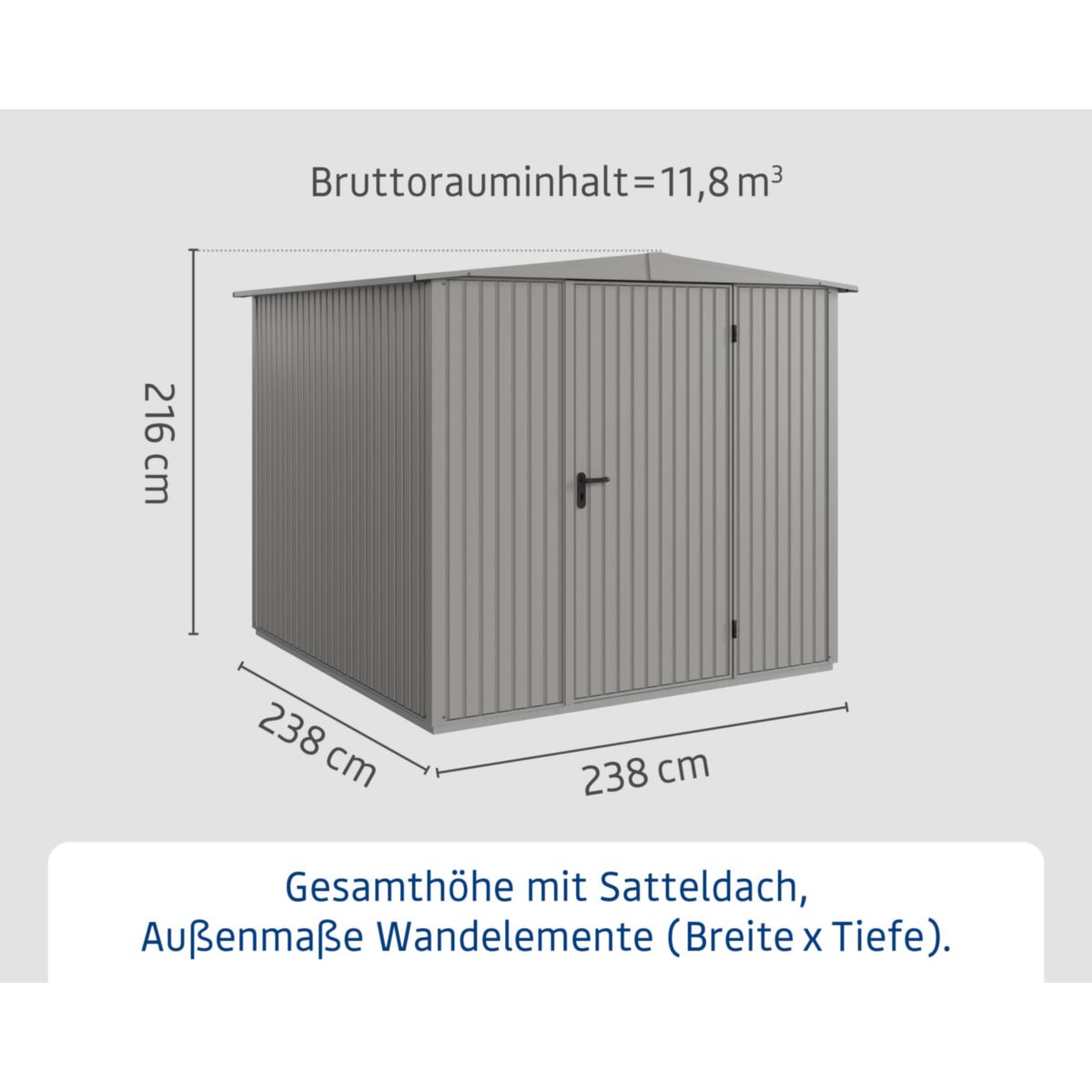 EcoStar  Gerätehaus Trend-STyp 2RAL9007 1 flg Bild 3