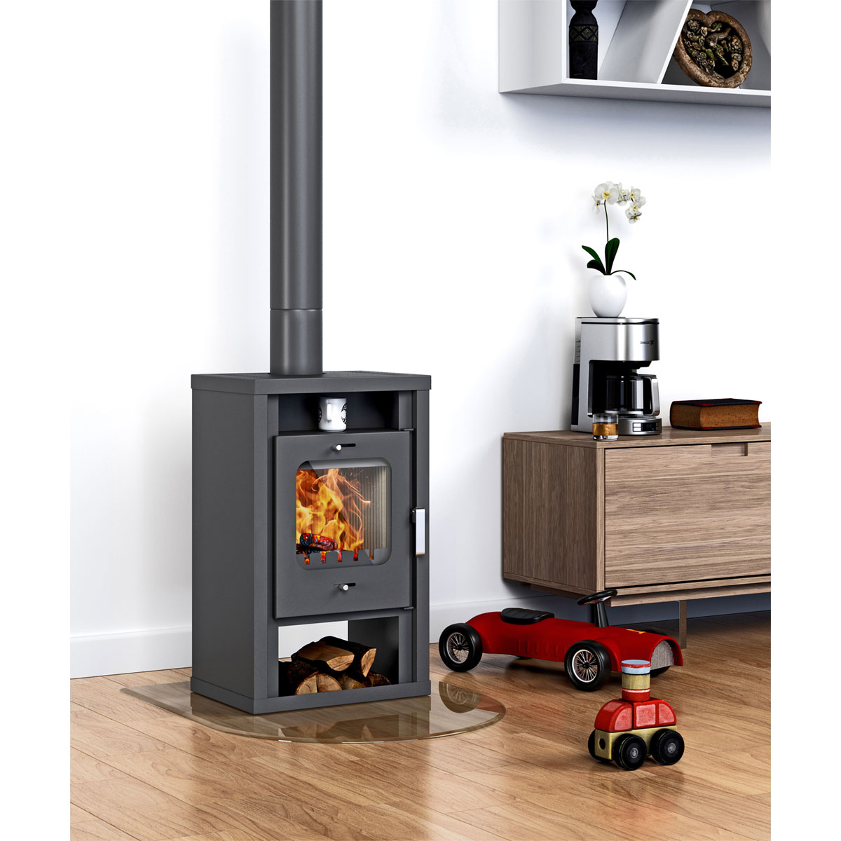Kaminofen Katharina gussgrau 55,5 x 90,5 x 44,5 cm Bild 2