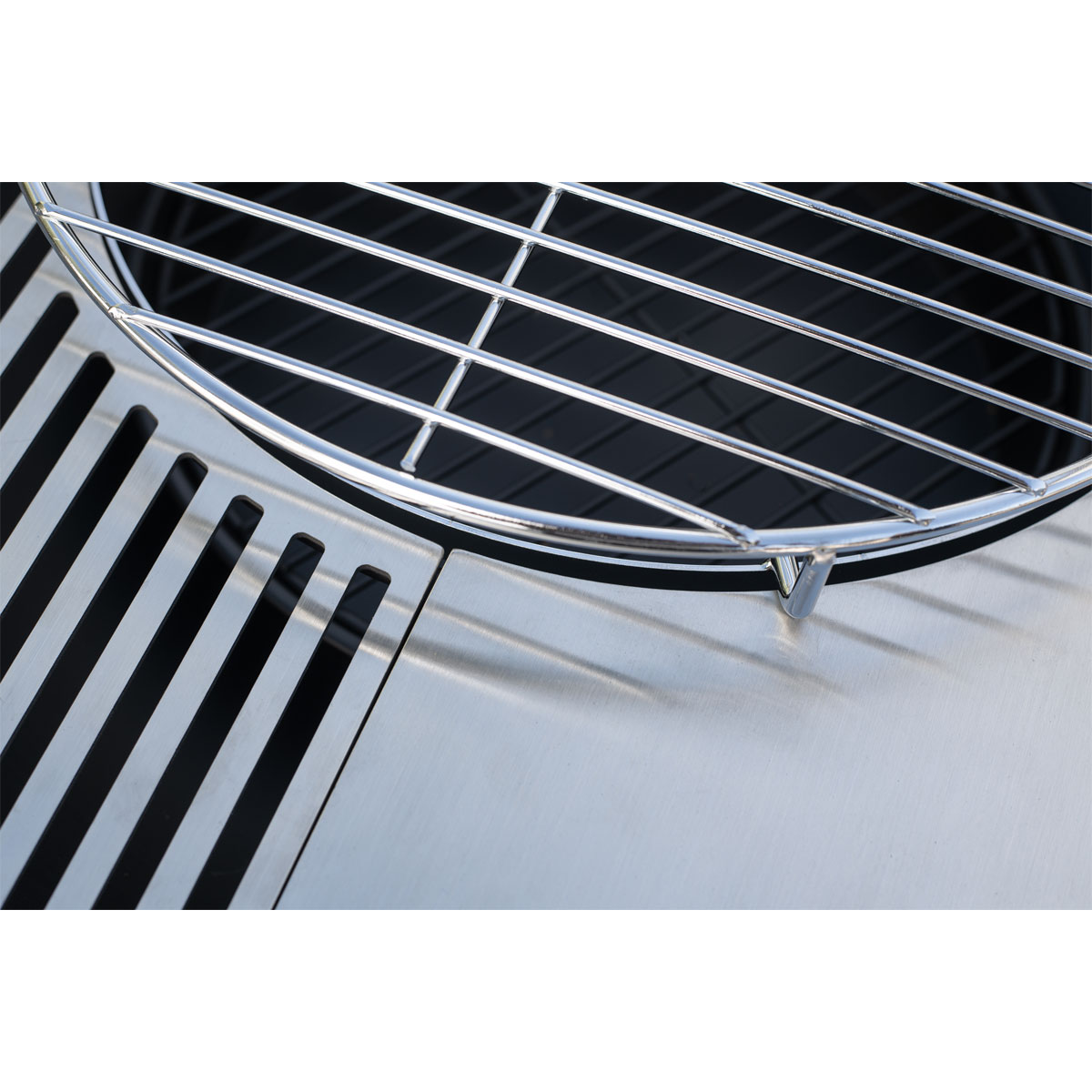 Westmann Feuerschale Feuerstelle  inkl. Grillrost 75x75x94cm Schwarz Bild 8