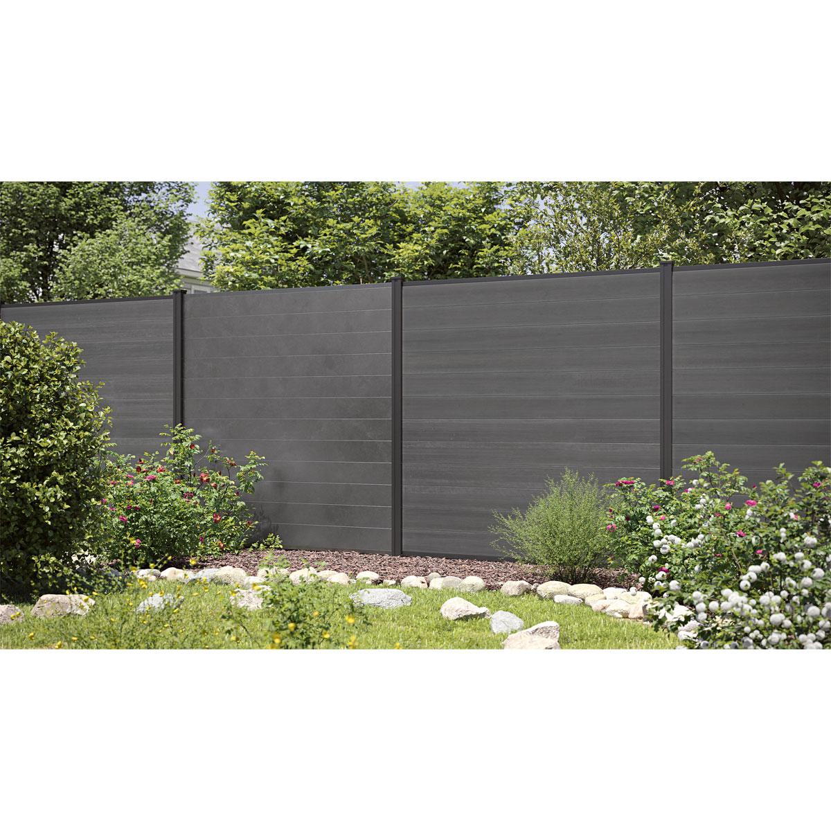 Hartmann WPC Steckzaunsystem anthrazit 6erPack anthrazit 743539