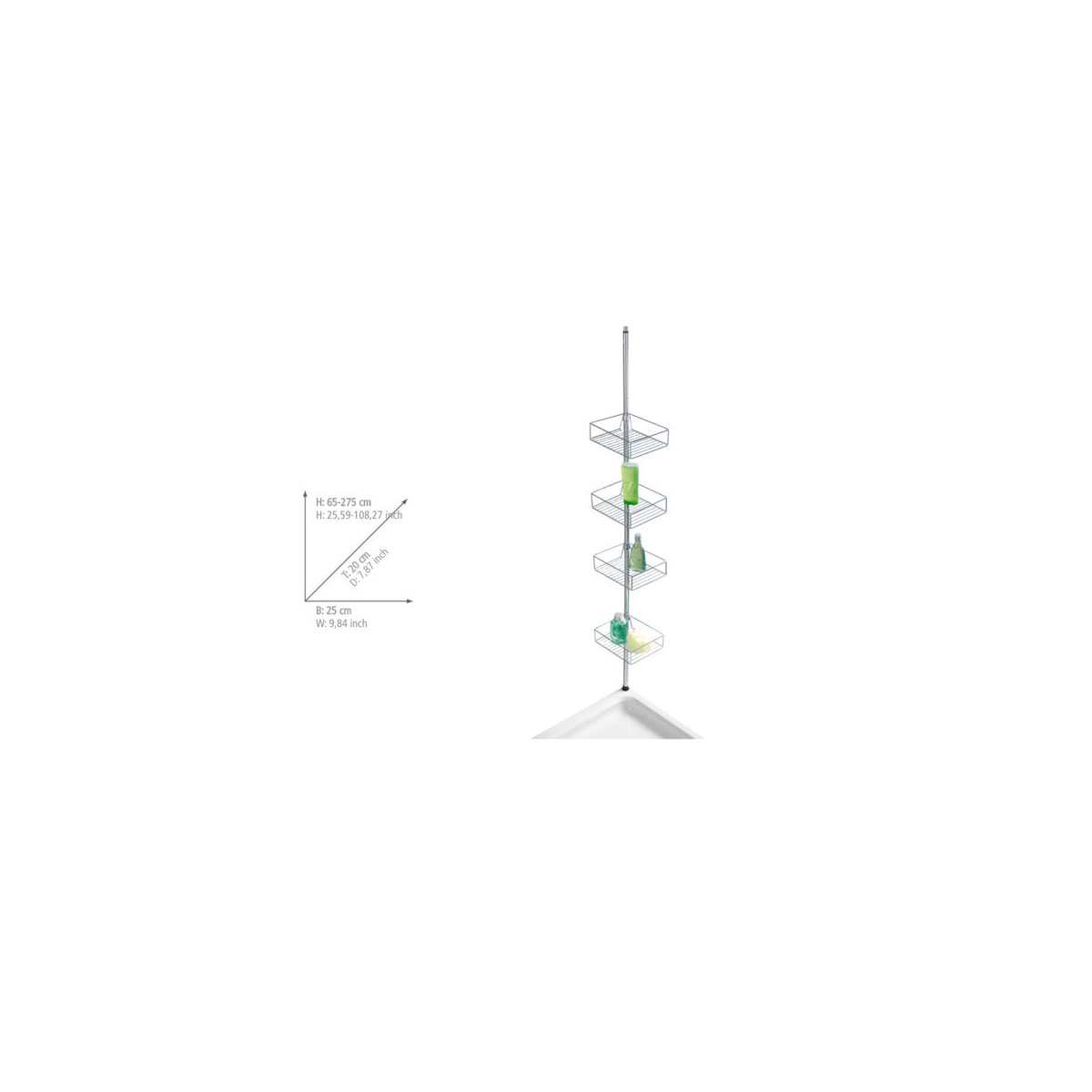 Wenko  Teleskopregal Domaso mit extra tiefen Körben Edelstahl rostfrei Bild 8