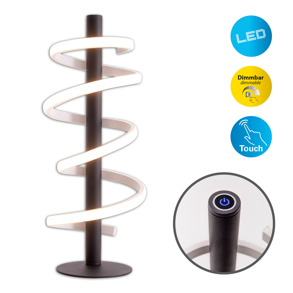 LED TL Belleza Metall/KS schwarzLxBxH 20x20x50cm dimmbar Bild 2