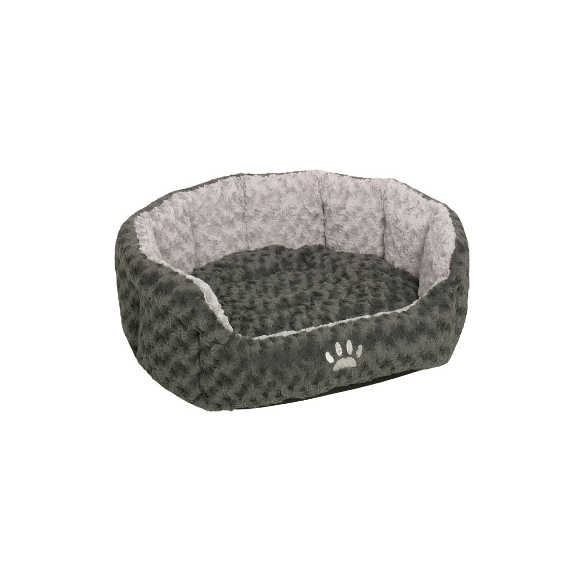 Nobby Komfort-Bett Seoli oval 65 x 57 x 22 cm dunkelgrau/ hellgrau