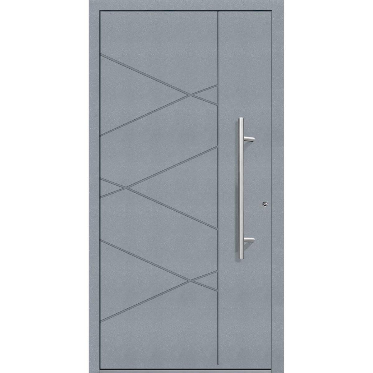 Aluminium Sicherheits-Haustür Foggia Exklusiv 75 mm grau 110 x 210 cm Anschlag rechts inkl Griffset Bild 1