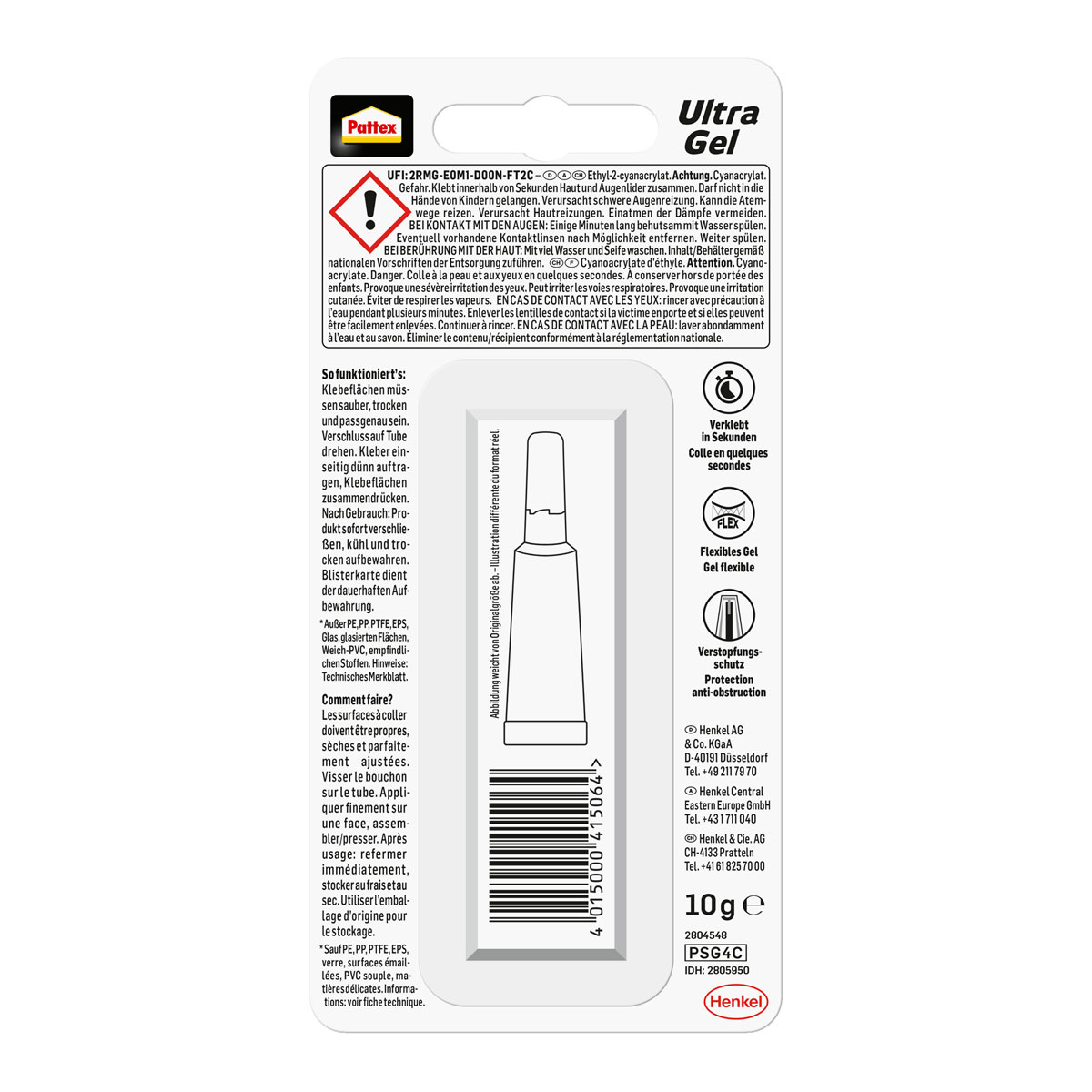 Pattex Sekundenkleber Ultra Gel 10 g Bild 2