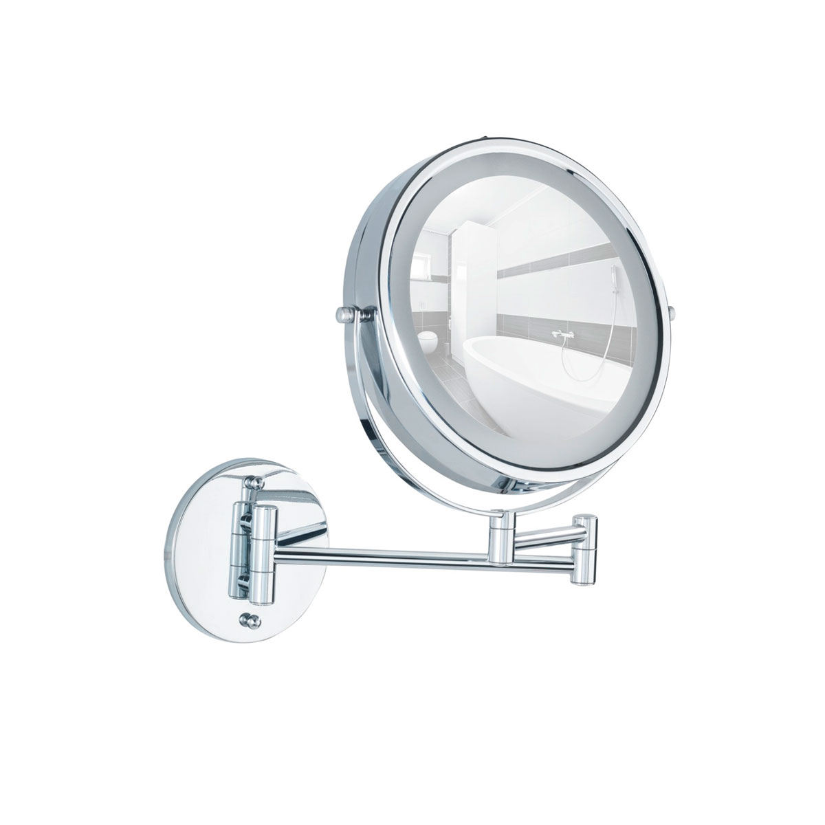 Wenko  Power-Loc LED Wandspiegel Lumi 5-fach Vergrößerung Befestigen ohne bohren Bild 4