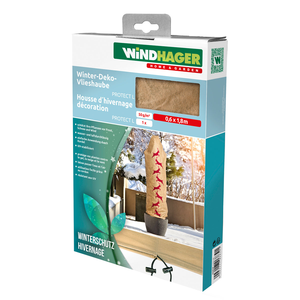 Windhager Deko-Vlieshaube Protect Hirsch L 0,6 m x 1,8 m
