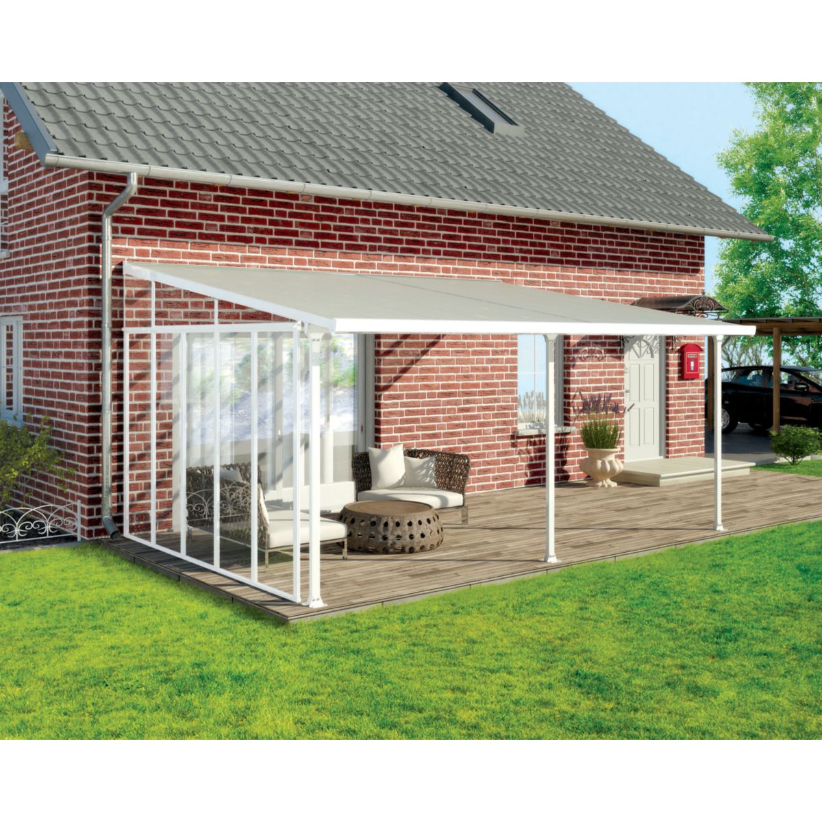Palram Canopia Terassenüberdachung  4er Serie Pergola-Seitenwand weiß