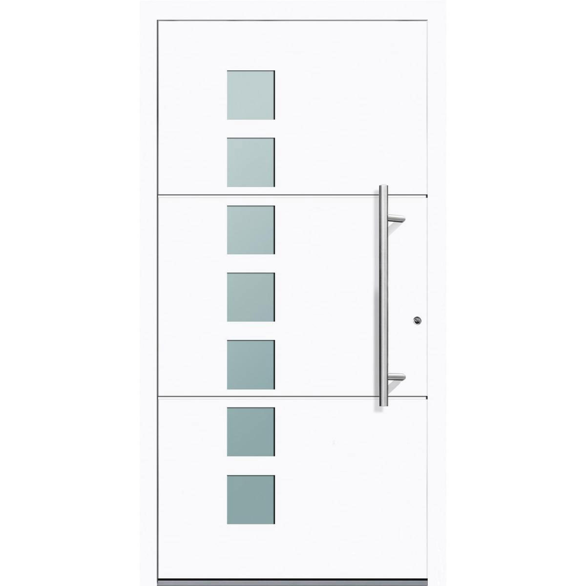 Aluminium Sicherheits-Haustür Padua Exklusiv 75 mm weiß 100 x 210 cm Anschlag rechts inkl Griffset Bild 1