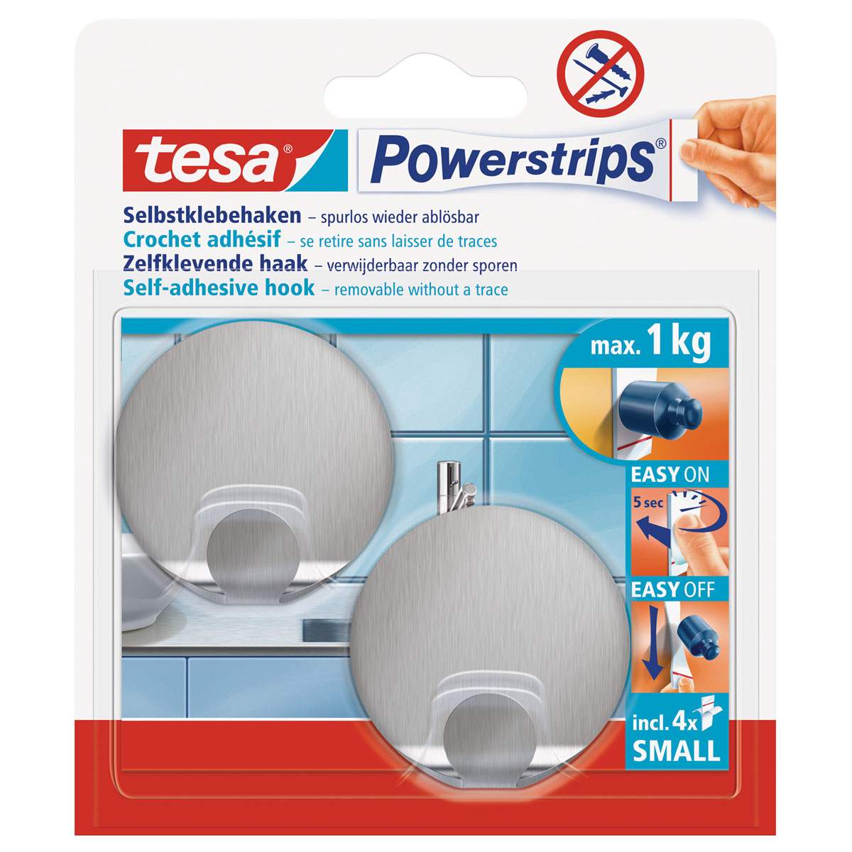 Tesa Haken Powerstrips Small Rund Metall