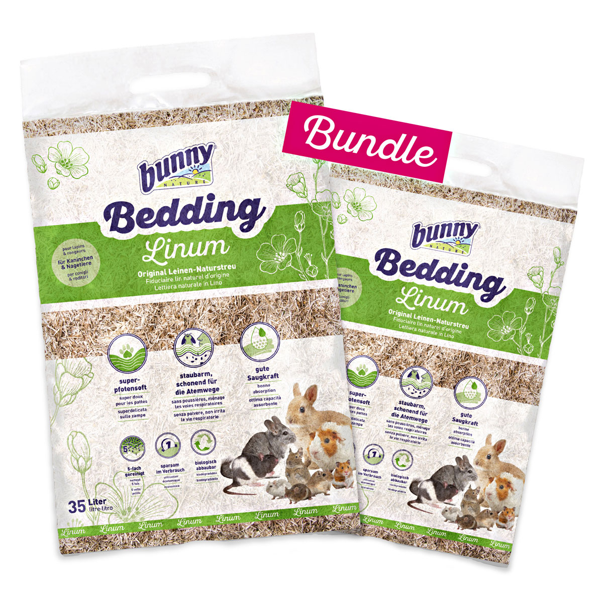 bunny Leinen-Naturstreu Bedding Linum Bundle 35 L+12,5L bunny Leinen-Naturstreu Bedding Linum Bundle 35 L+12,5L