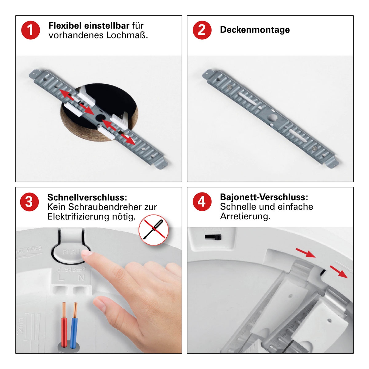 Naeve LED DL Bonus Metall/KS chromeLxBxH: 22,5x22,5x1,9cm Bild 6