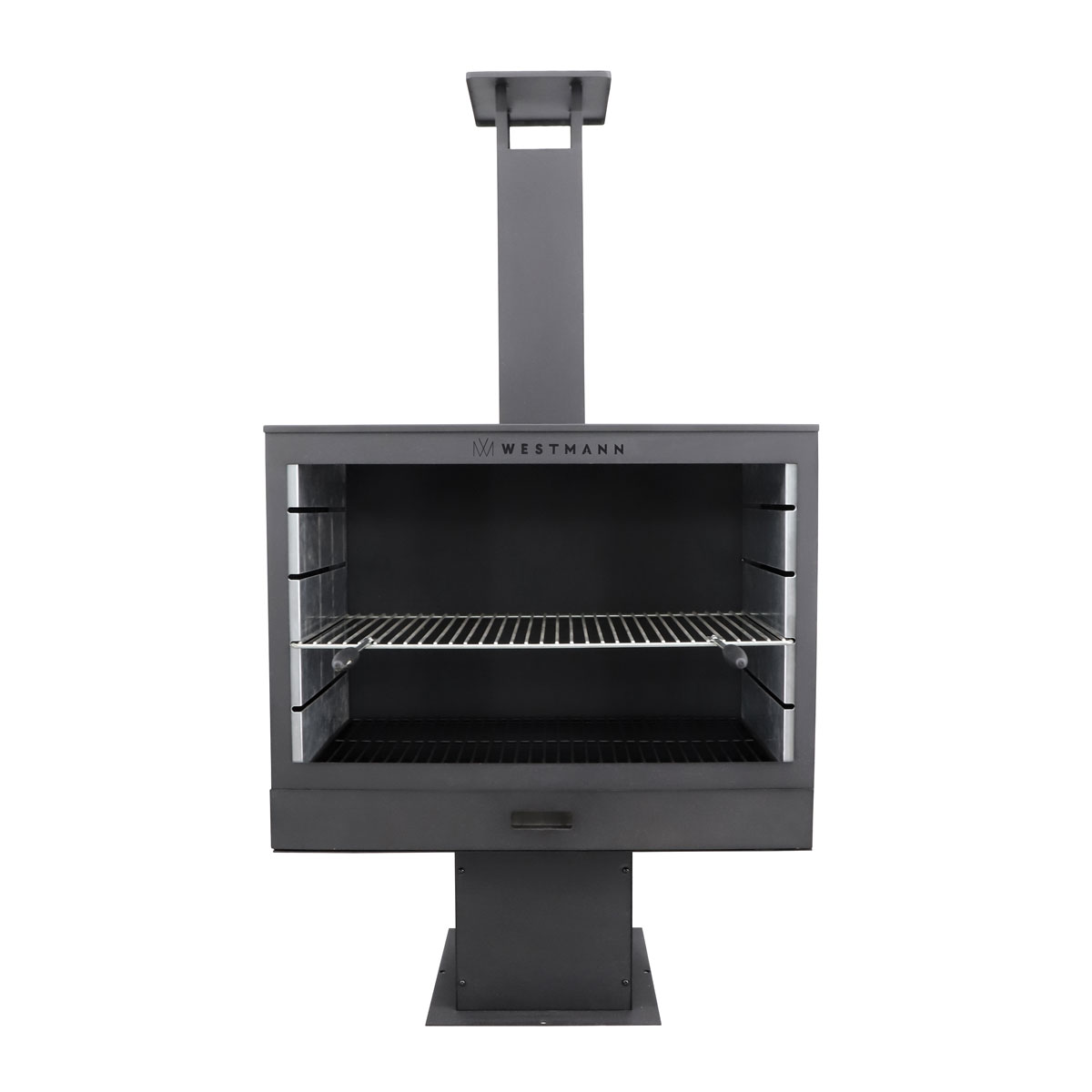 Westmann Terrassenofen Gartenkamin inkl. Grillrost 50x90x160cm Schwarz