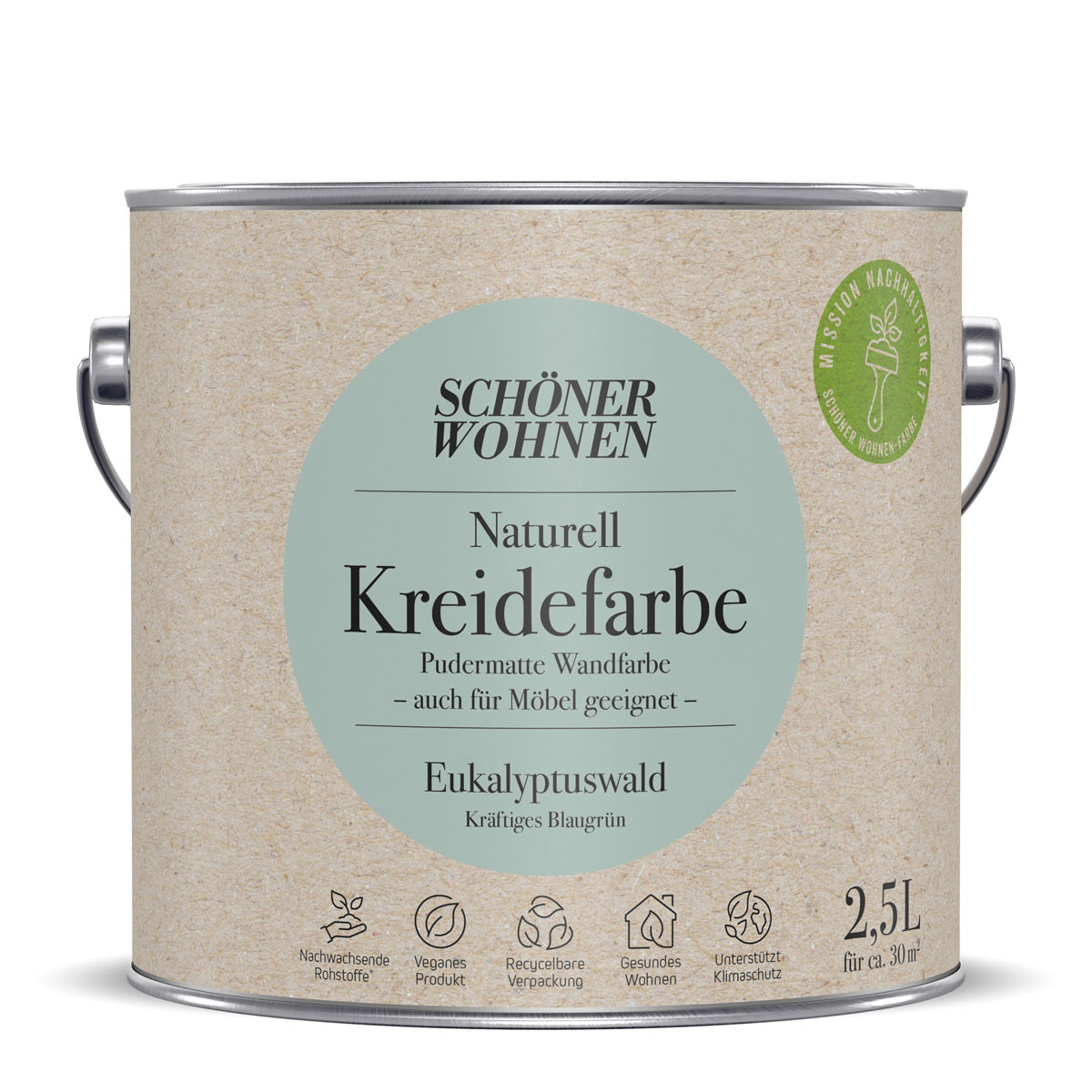 Schöner Wohnen Farbe Naturell Kreidefarbe 2,5 L Eukalyptuswald