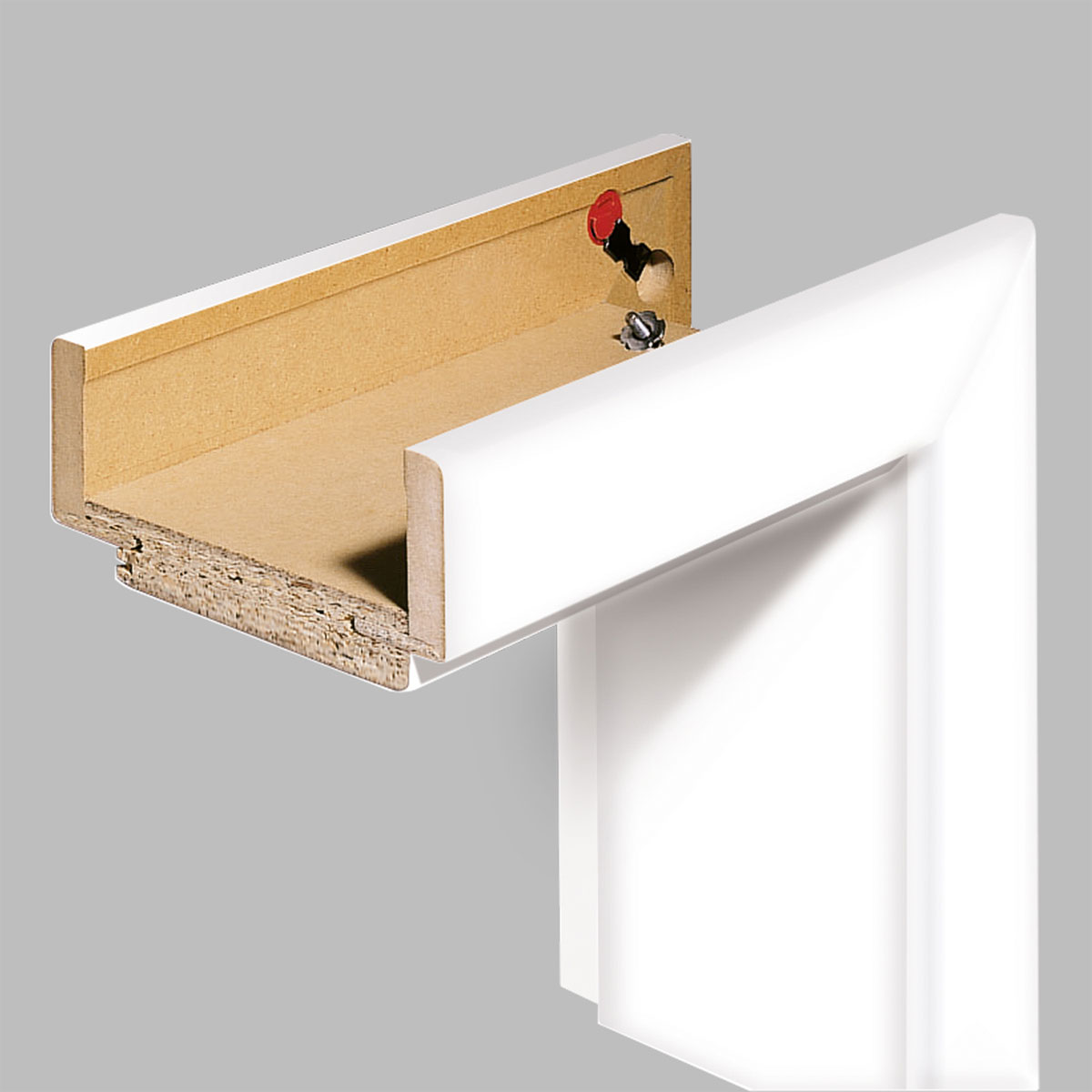 Borne Komplett-Zarge 198,5 x 73,5 x 16 cm CPL weiß links