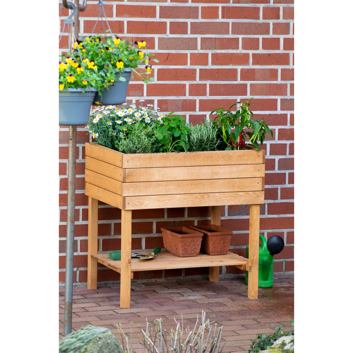 dobar Breites Hochbeet 80 x 80 x 58 cm braun Bild 8