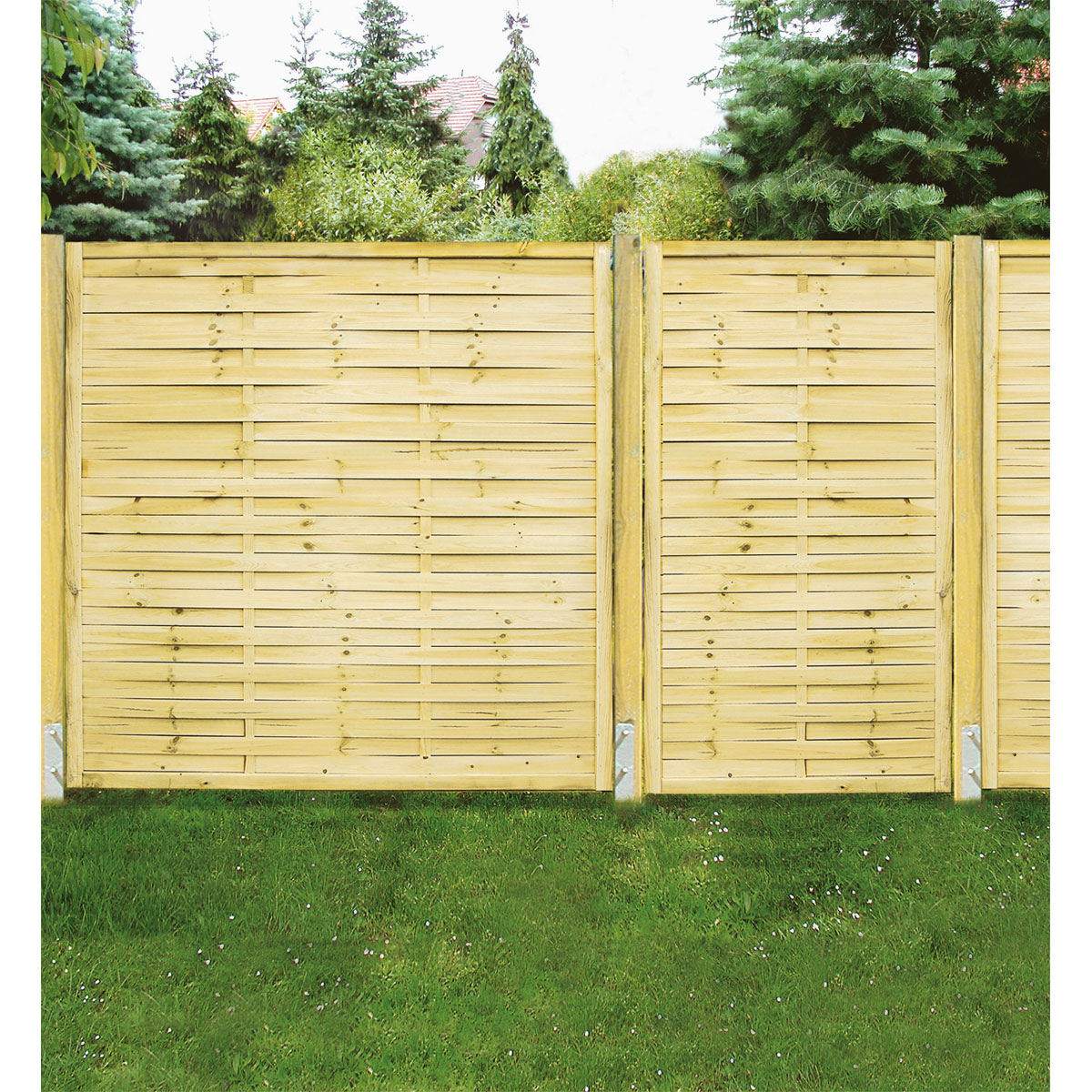 Lamellenzaun Schwarzwald 180 x 180 cm Bild 3