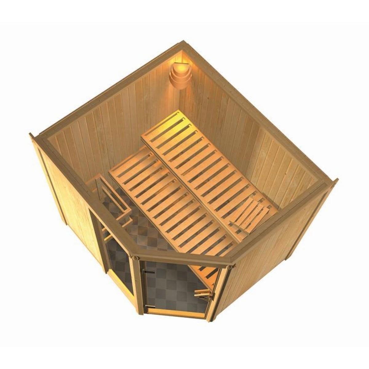 Karibu Systemsauna Fiona 2 68 mm ohne Ofen ohne Dachkranz Bild 3