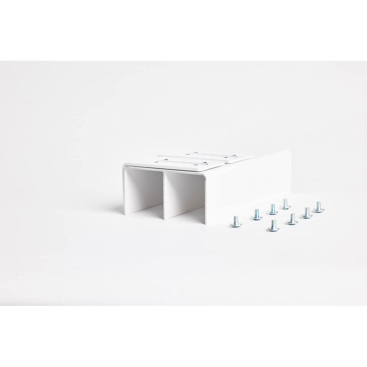 Hibitaro Winkel zur Wandmontage für Bodensysteme 2er Set für 2-läufige Schiene Weiß Matt