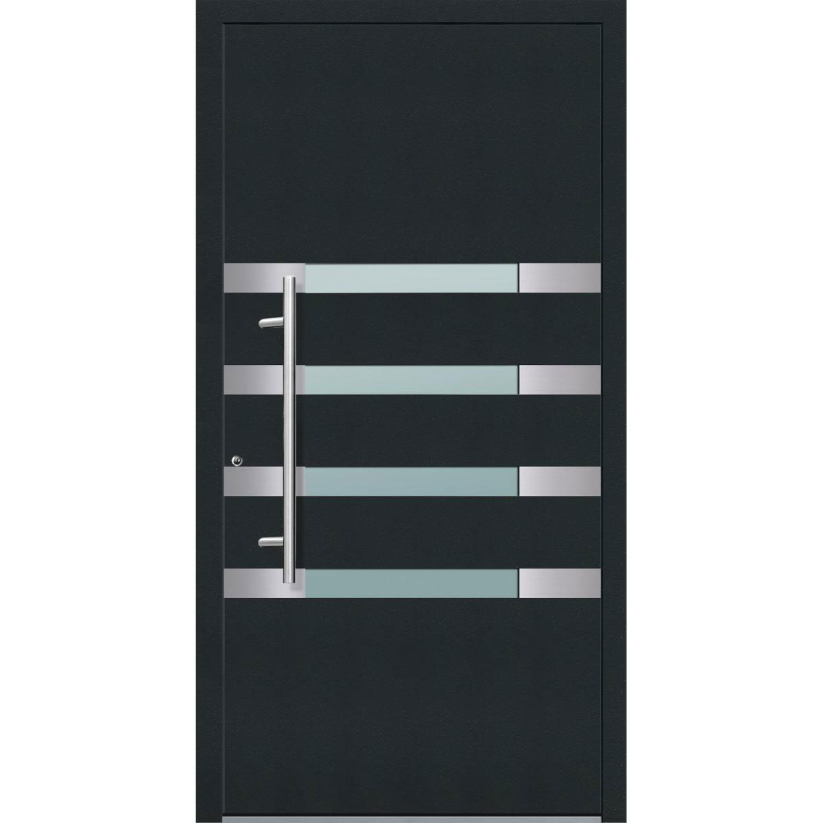 Aluminium Sicherheits-Haustür Brescia Exklusiv 75 mm anthrazit 110 x 210 cm Anschlag links inkl Griffset
