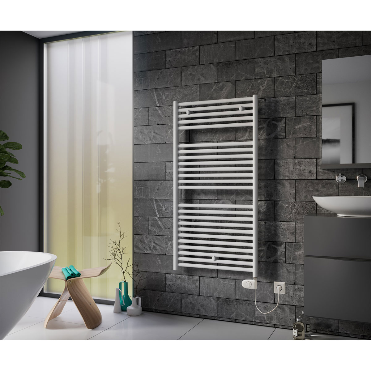 Ximax  Elektrischer Handtuchwärmer Lux 732 x 600 mm 300 Watt Typ 3 Weiß