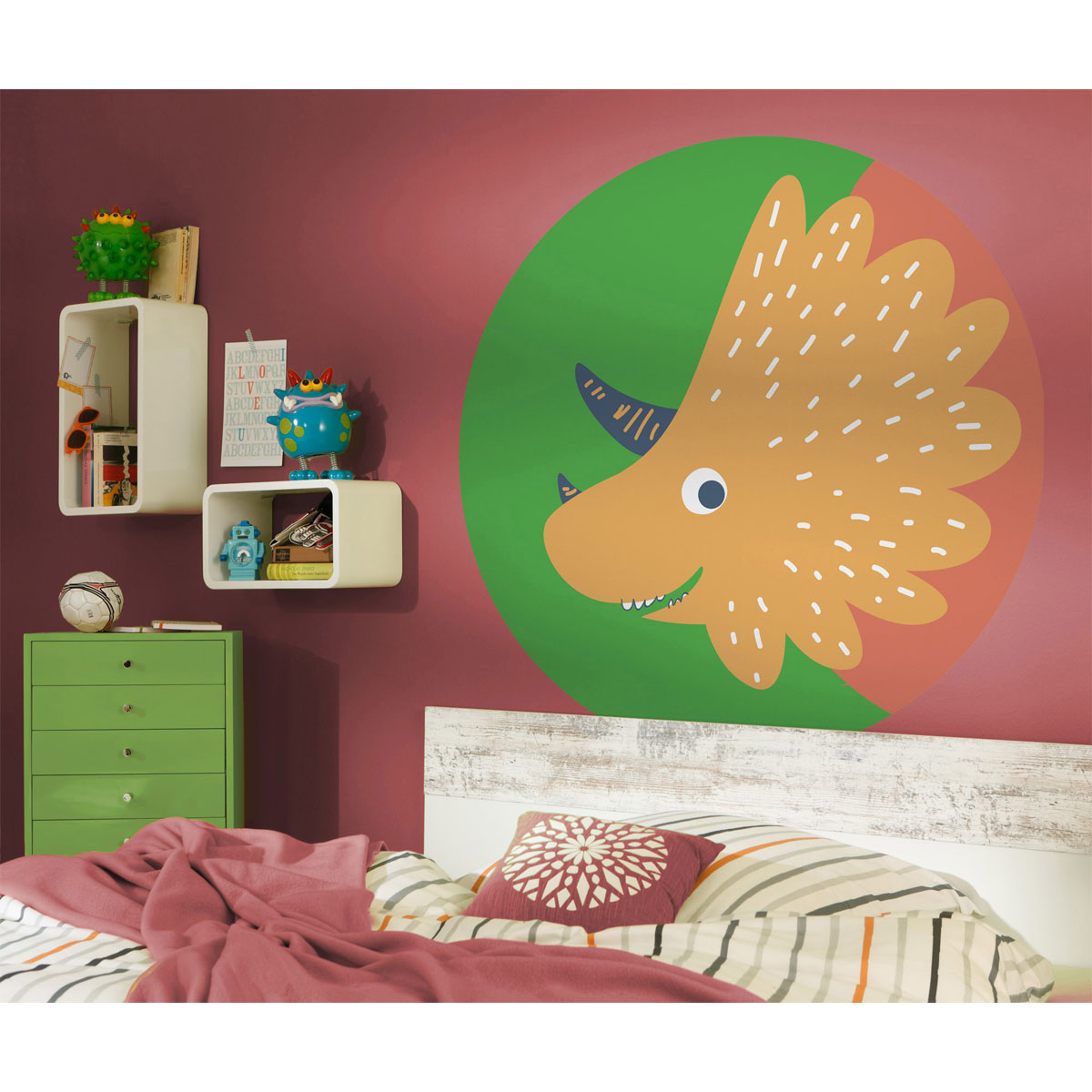 Komar Selbstklebende Vlies Fototapete rund Little Dino Trice Durchmesser 125 cm