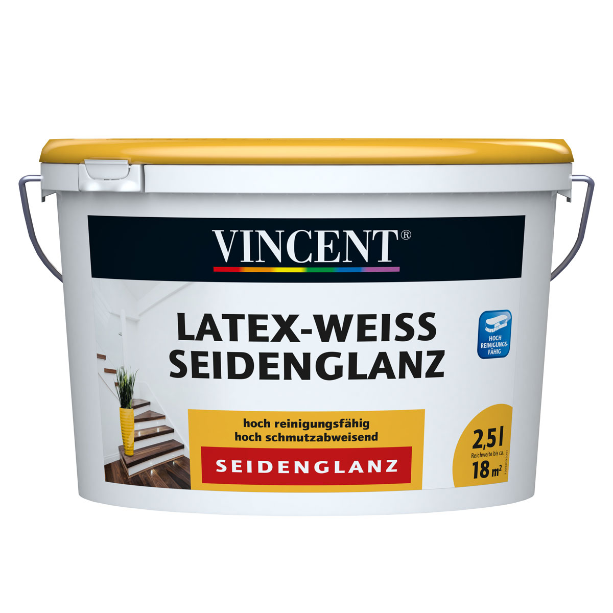 Vincent Latex-Weiß Seidenglänzend 2,5 L