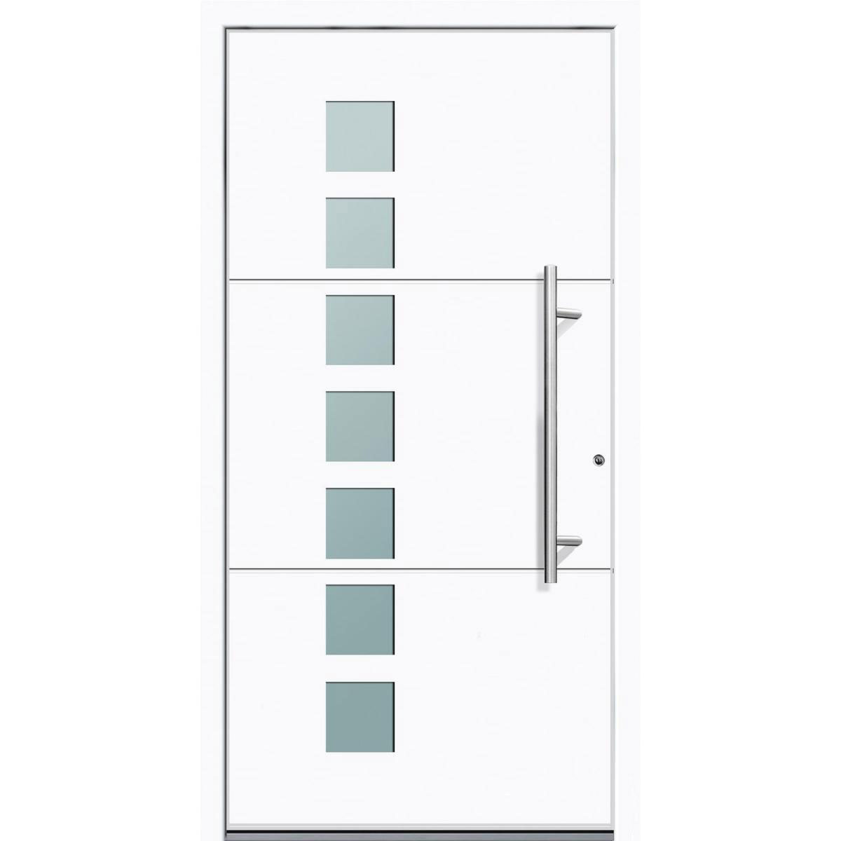 Aluminium Sicherheits-Haustür Padua Superior 60 mm grau 100 x 210 cm Anschlag rechts inkl Griffset