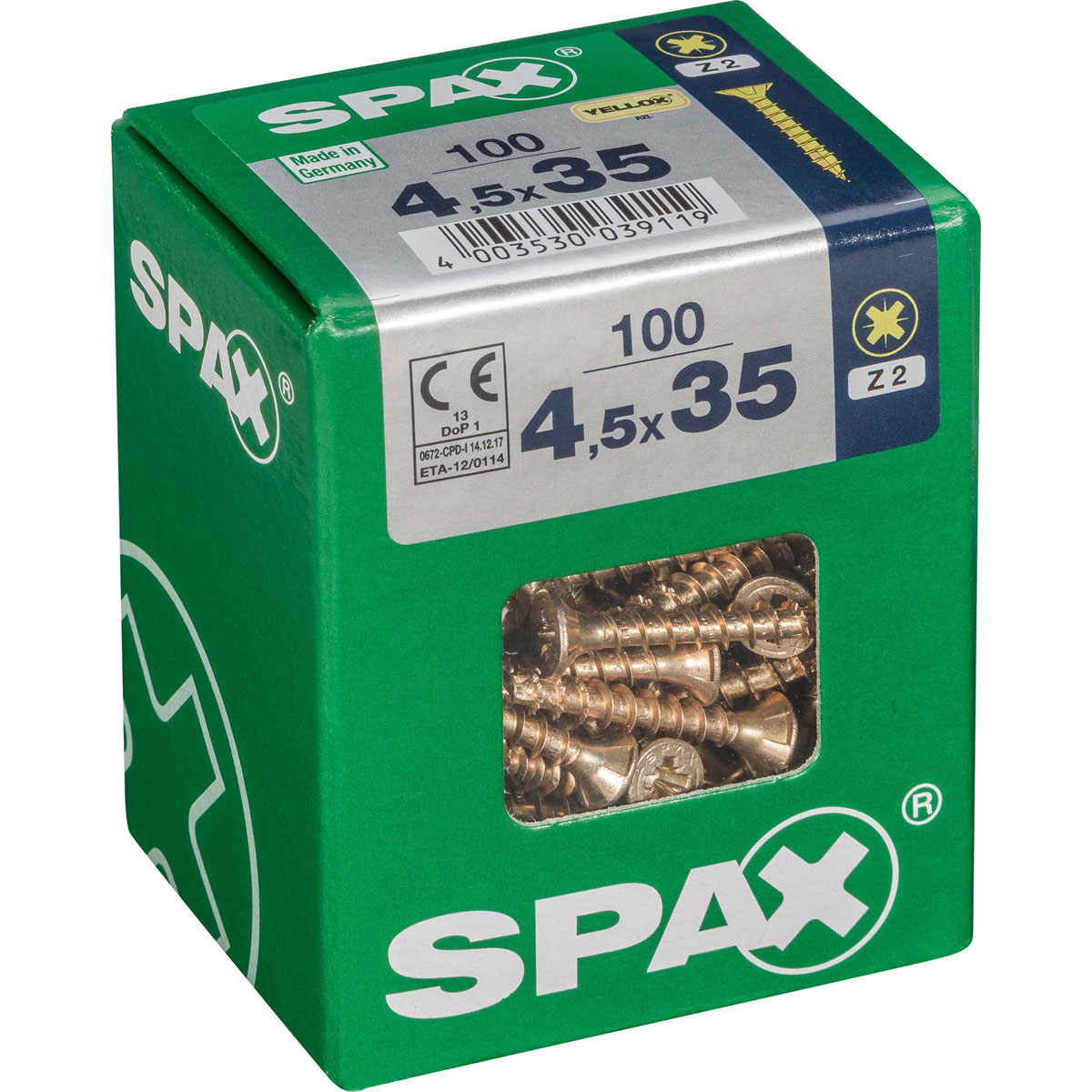 Spax Universalschrauben Yellox Senkkopf 4,5 x 35 L 100 Stück Bild 2