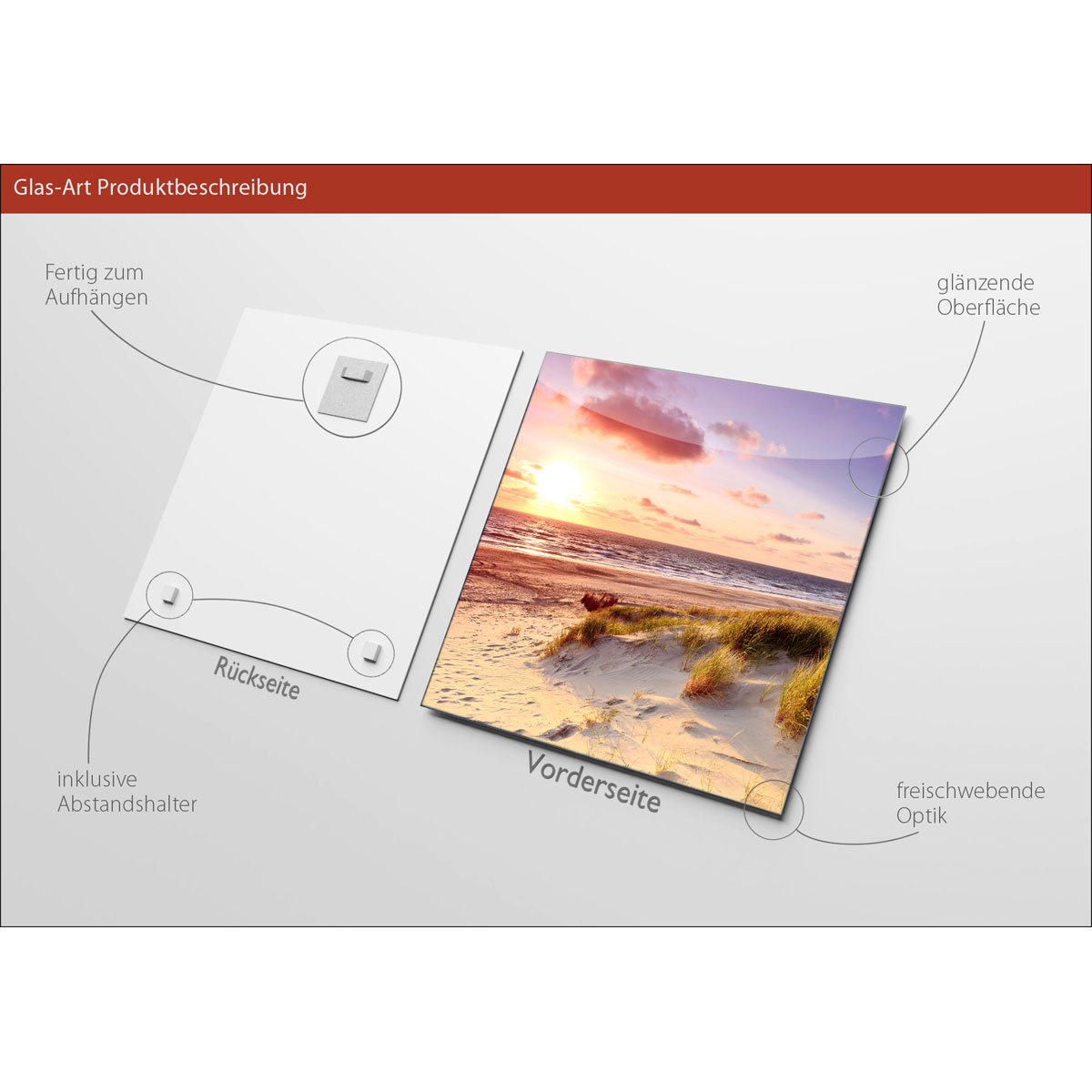 Glas-Art Sea Harmony 30 x 30 Glasbild Bild 3