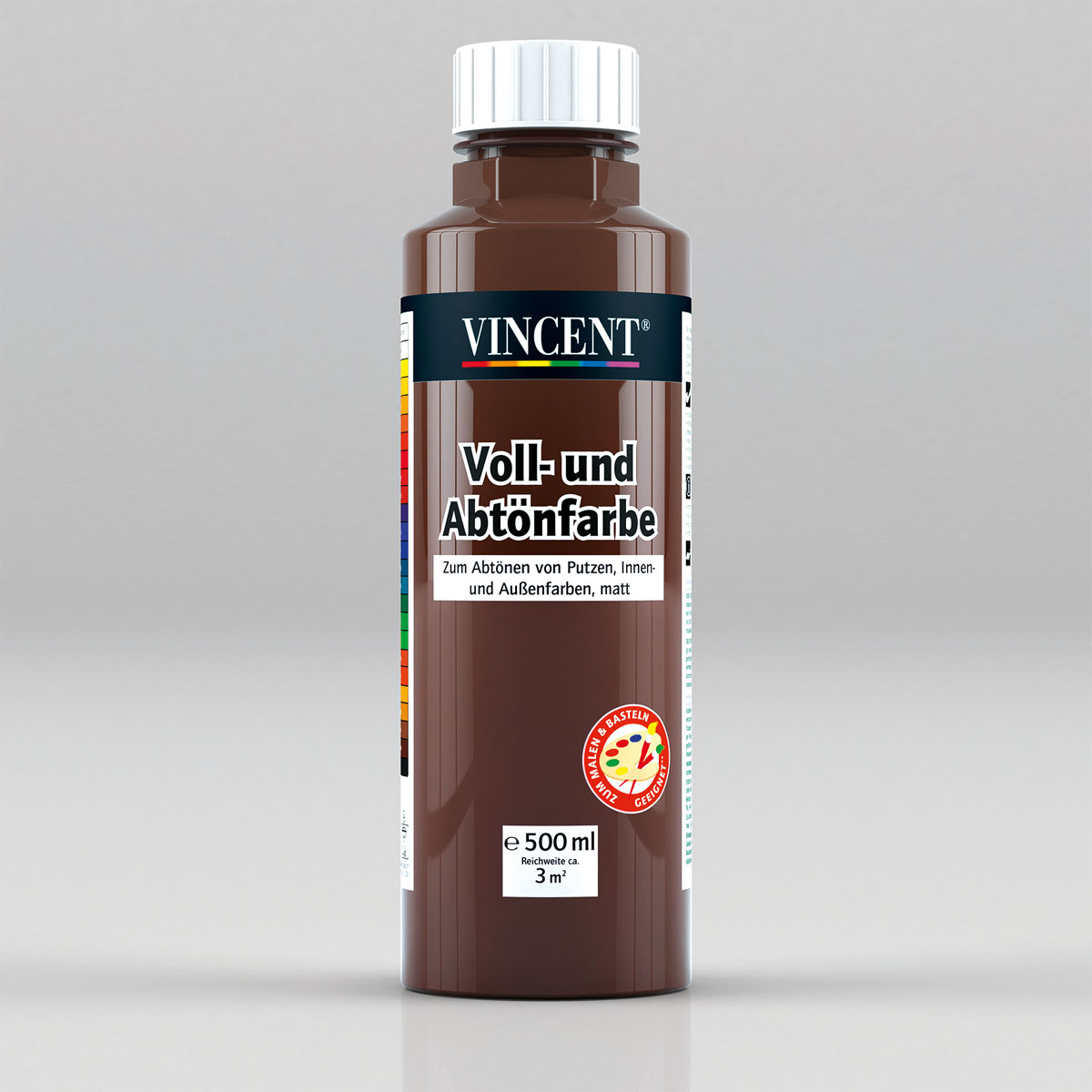 Vincent Voll- und Abtönfarbe dunkelbraun 0,5 L